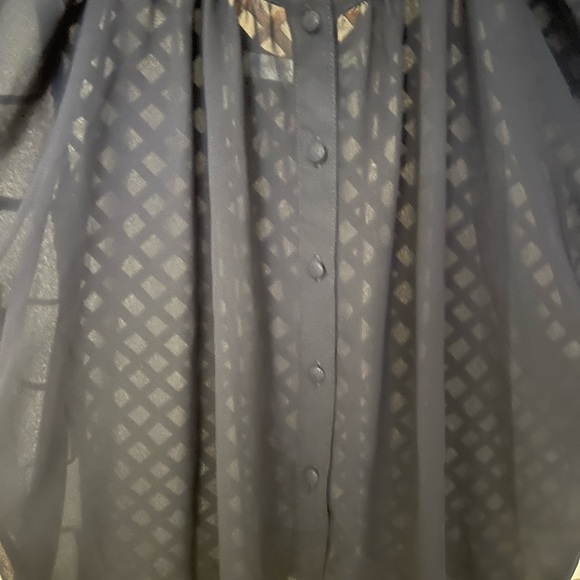 Agaci Sheer Navy Blue Blouse - Picture 8 of 10